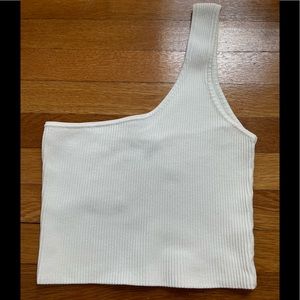 White crop top - one shoulder